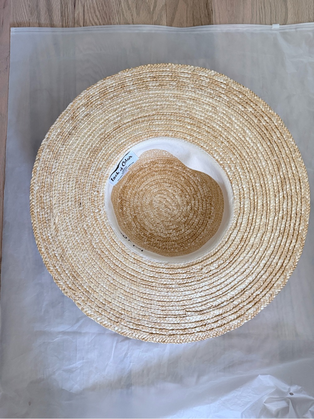 Lack Of Color The Spencer Wide Brimmed Natural Straw Boater with Black Band - Picture 5 of 5